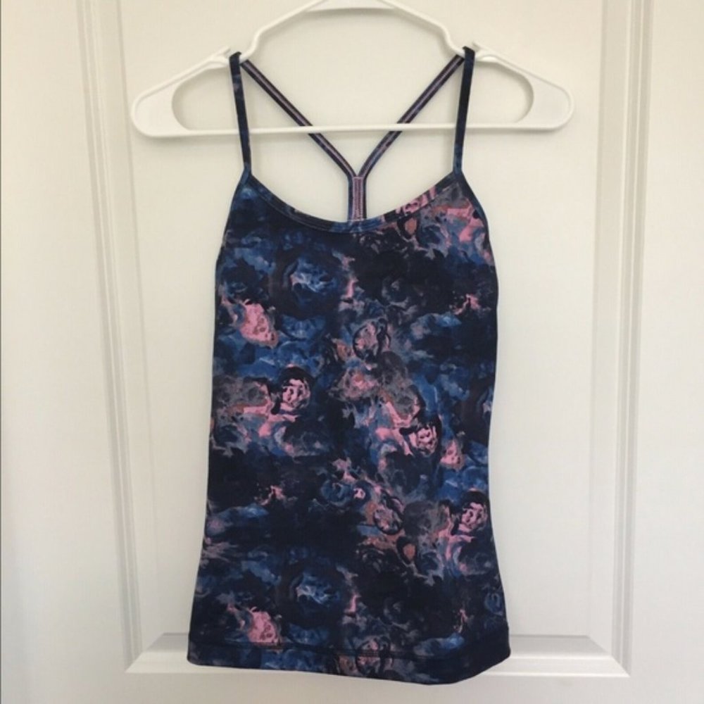 Like New Lululemon Power Y Floral Tank Top